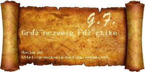 Grünczveig Fürtike névjegykártya